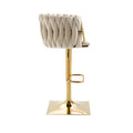 Coolmore Vintage Bar Stools With Back And Footrest Counter Height Dining Chairs 2Pc Set Ivory Metal