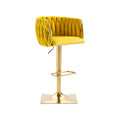 Coolmore Vintage Bar Stools With Back And Footrest Counter Height Dining Chairs 2Pc Set Mustard Metal