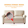 Linen Fabric Upholstery With Storage Sofa 1 2 3 Sectional Beige Beige Foam Fabric