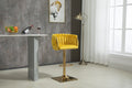 Coolmore Vintage Bar Stools With Back And Footrest Counter Height Dining Chairs 2Pc Set Mustard Metal