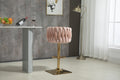Coolmore Vintage Bar Stools With Back And Footrest Counter Height Dining Chairs 2Pc Set Pink Metal