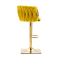 Coolmore Vintage Bar Stools With Back And Footrest Counter Height Dining Chairs 2Pc Set Mustard Metal