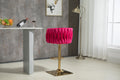 Coolmore Vintage Bar Stools With Back And Footrest Counter Height Dining Chairs 2Pc Set Rose Red Metal
