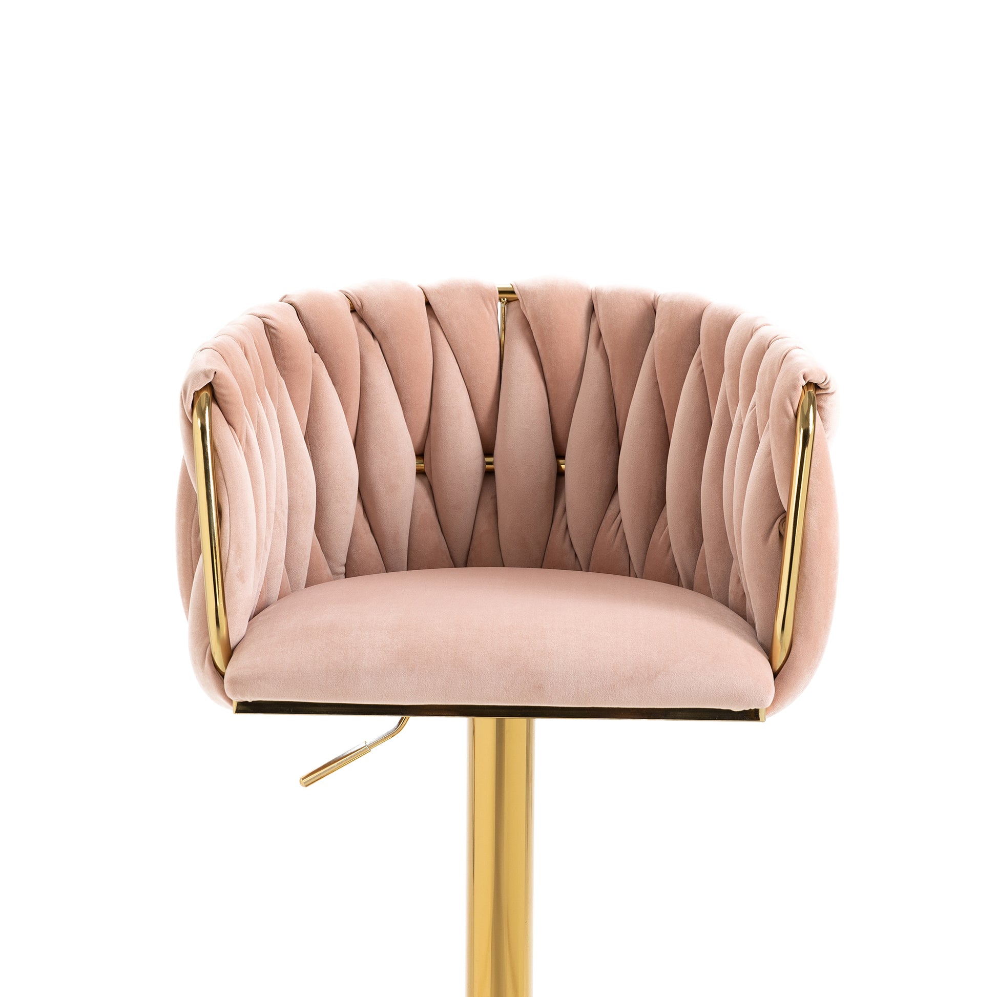 Coolmore Vintage Bar Stools With Back And Footrest Counter Height Dining Chairs 2Pc Set Pink Metal