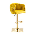 Coolmore Vintage Bar Stools With Back And Footrest Counter Height Dining Chairs 2Pc Set Mustard Metal
