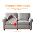 Linen Fabric Upholstery With Storage Sofa 2 3 Sectional Grey Grey Foam Fabric