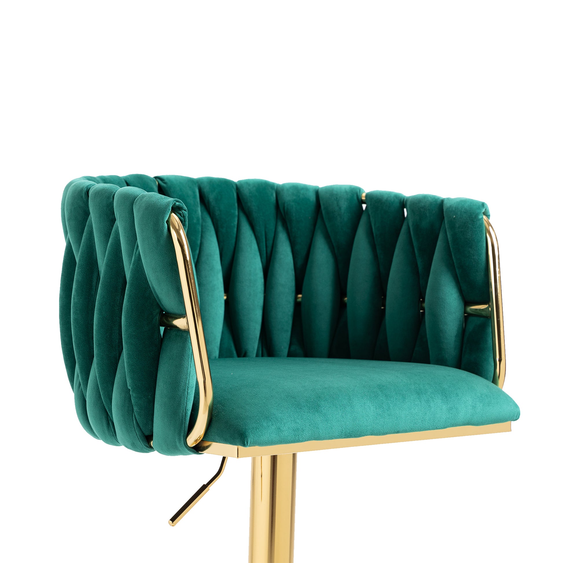 Coolmore Vintage Bar Stools With Back And Footrest Counter Height Dining Chairs 2Pc Set Emerald Metal
