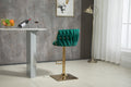 Coolmore Vintage Bar Stools With Back And Footrest Counter Height Dining Chairs 2Pc Set Emerald Metal