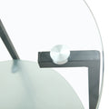 2 Piece Set Clear Tempered Glass End Table, Round Coffee Table For Bedroom Living Room Office Transparent Glass