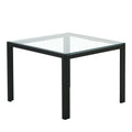 Coffee Table Set Of 2, Square Modern Table With Tempered Glass Finish For Living Room,Transparent Transparent Glass