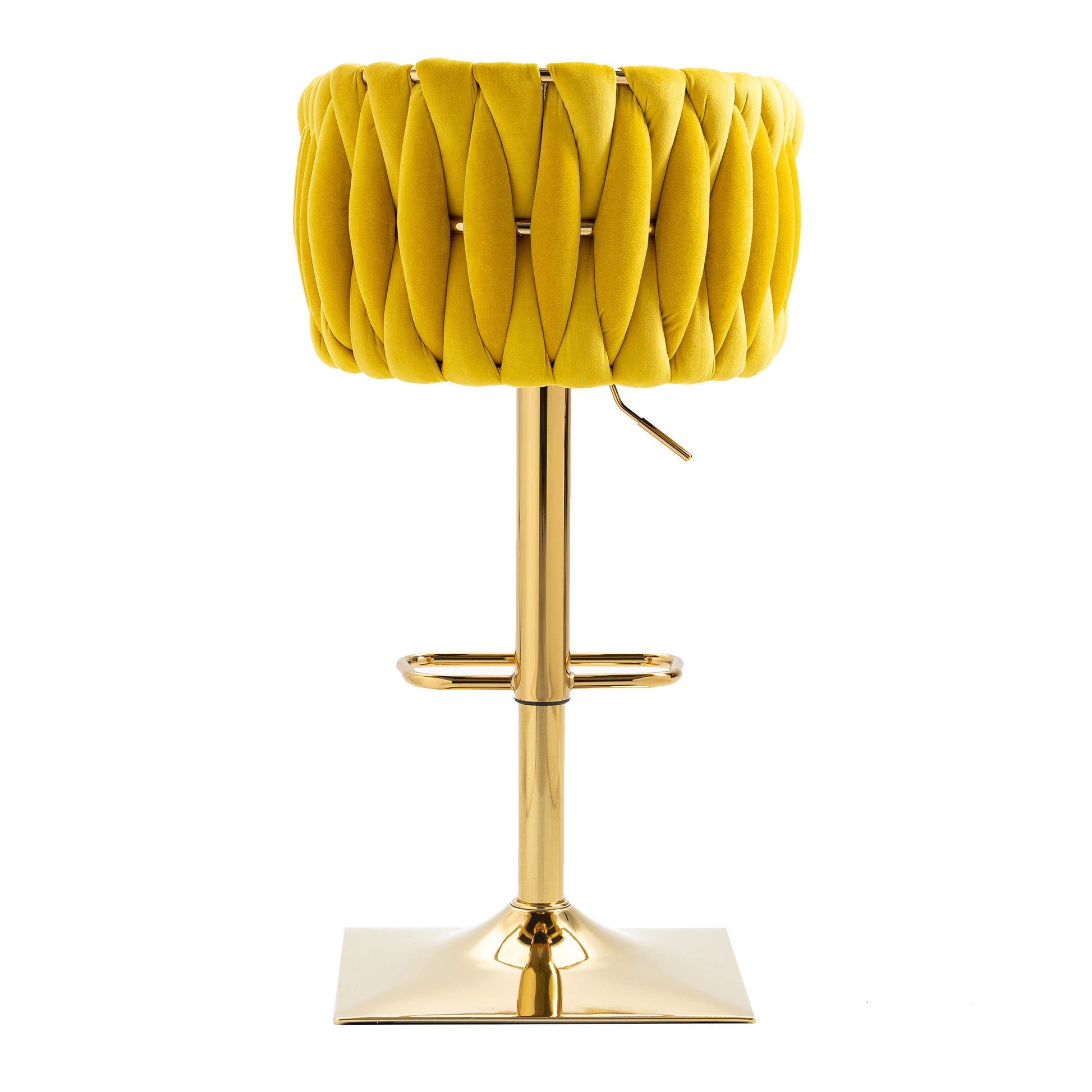 Coolmore Vintage Bar Stools With Back And Footrest Counter Height Dining Chairs 2Pc Set Mustard Metal
