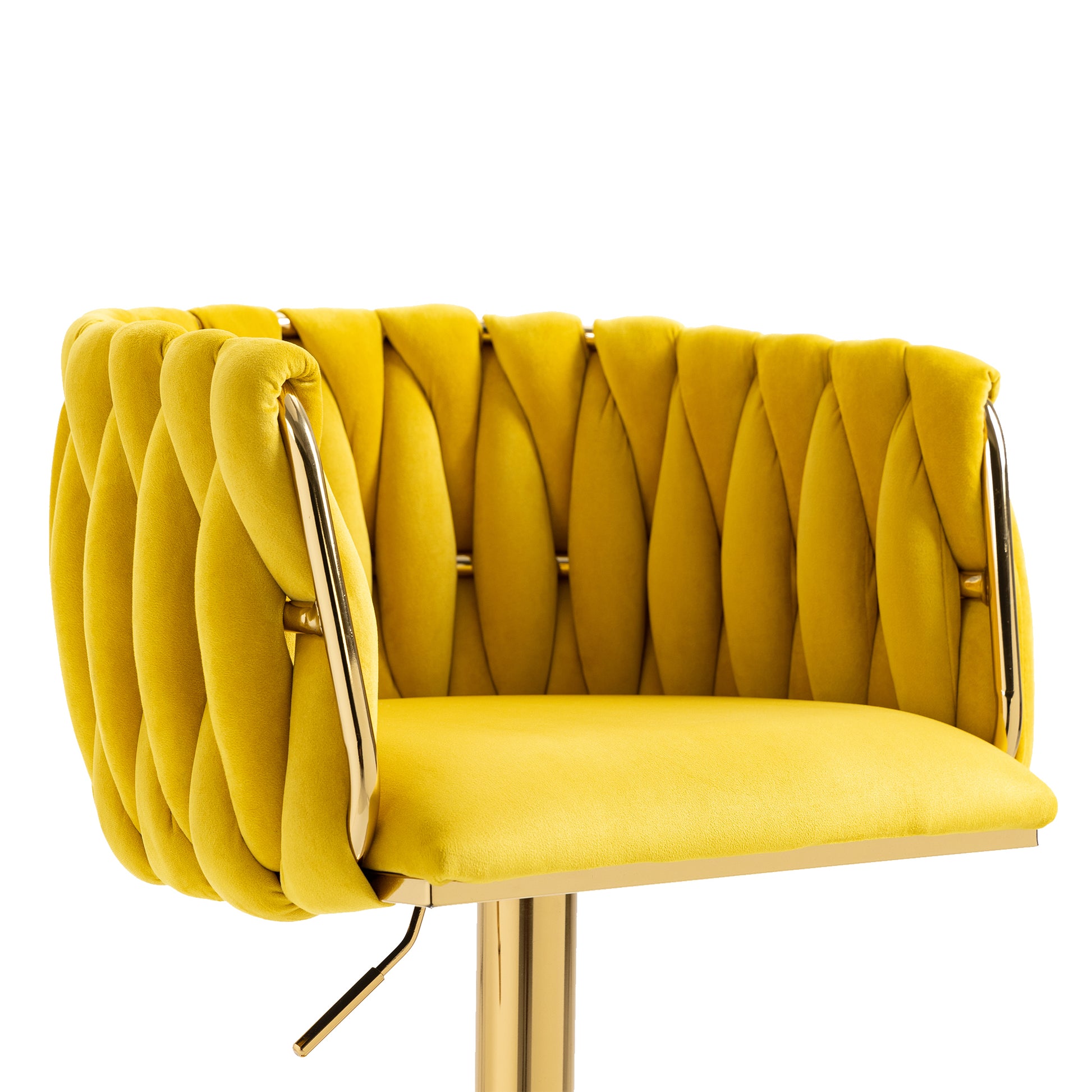 Coolmore Vintage Bar Stools With Back And Footrest Counter Height Dining Chairs 2Pc Set Mustard Metal