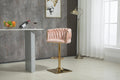 Coolmore Vintage Bar Stools With Back And Footrest Counter Height Dining Chairs 2Pc Set Pink Metal