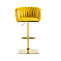 Coolmore Vintage Bar Stools With Back And Footrest Counter Height Dining Chairs 2Pc Set Mustard Metal