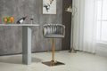 Coolmore Vintage Bar Stools With Back And Footrest Counter Height Dining Chairs 2Pc Set Grey Metal