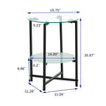 2 Piece Set Clear Tempered Glass End Table, Round Coffee Table For Bedroom Living Room Office Transparent Glass