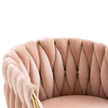 Coolmore Vintage Bar Stools With Back And Footrest Counter Height Dining Chairs 2Pc Set Pink Metal
