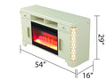 Jasmine Tv Stand With Electric Fireplace In Beige Beige Primary Living Space Modern Acacia Upholstered Wood Electric