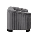 Modern 3 Piece Sofa Sets With Rubber Wood Legs,Velvet Upholstered Couches Sets Including Three Seat Sofa, Loveseat And Single Chair For Living Room Furniture Set,Gray Gray Foam Velvet