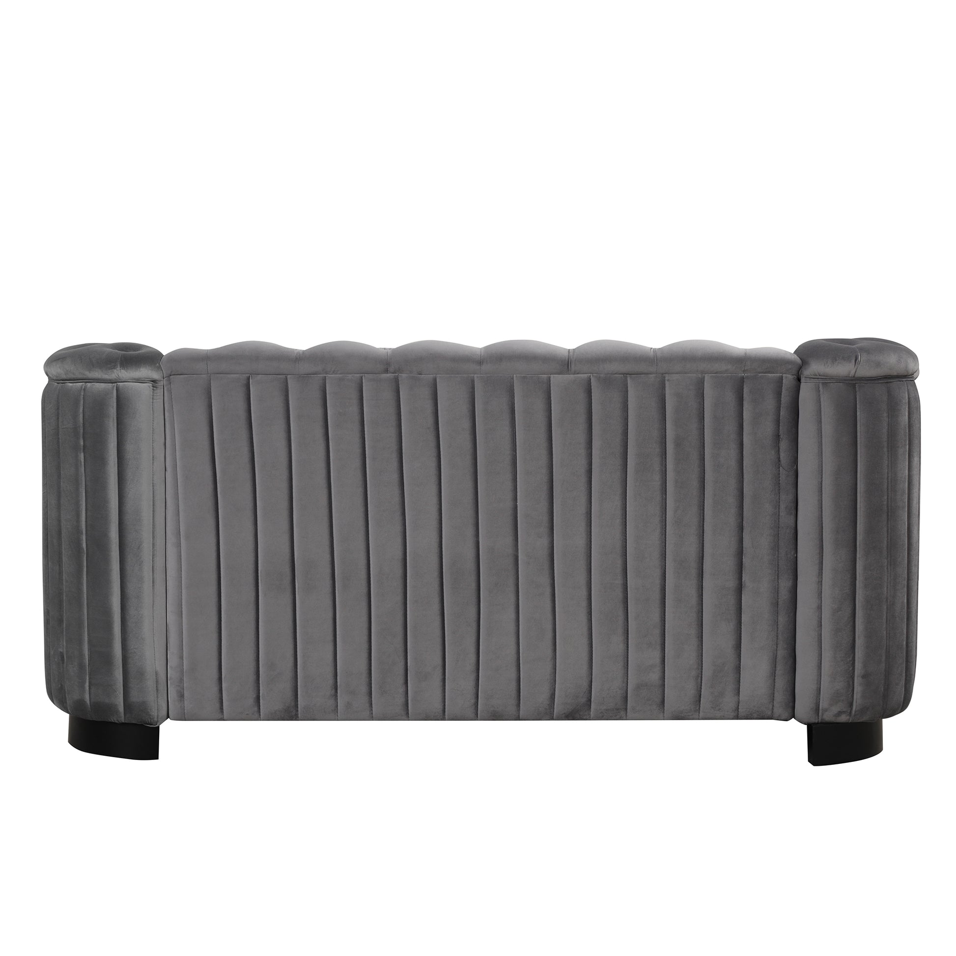 64" Velvet Upholstered Loveseat Sofa,Modern Loveseat Sofa With Thick Removable Seat Cushion,2 Person Loveseat Sofa Couch For Living Room,Bedroom,Or Small Space,Gray Gray Foam Velvet