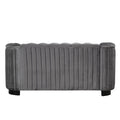 Modern 3 Piece Sofa Sets With Rubber Wood Legs,Velvet Upholstered Couches Sets Including Three Seat Sofa, Loveseat And Single Chair For Living Room Furniture Set,Gray Gray Foam Velvet