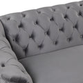 Modern 3 Piece Sofa Sets With Rubber Wood Legs,Velvet Upholstered Couches Sets Including Three Seat Sofa, Loveseat And Single Chair For Living Room Furniture Set,Gray Gray Foam Velvet