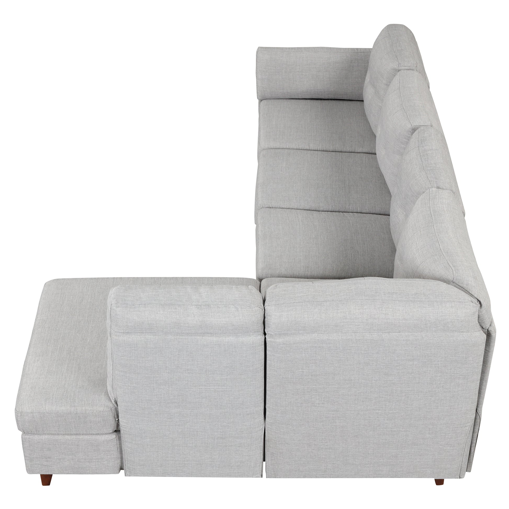 97.2" Modern Linen Fabric Sofa, L Shape Couch With Chaise Lounge,Sectional Sofa With One Lumbar Pad,Gray Gray Foam Linen 4 Seat