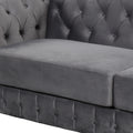 Modern 3 Piece Sofa Sets With Rubber Wood Legs,Velvet Upholstered Couches Sets Including Three Seat Sofa, Loveseat And Single Chair For Living Room Furniture Set,Gray Gray Foam Velvet