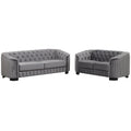 Modern 3 Piece Sofa Sets With Rubber Wood Legs,Velvet Upholstered Couches Sets Including Three Seat Sofa, Loveseat And Single Chair For Living Room Furniture Set,Gray Gray Foam Velvet