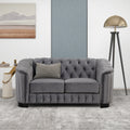 Modern 3 Piece Sofa Sets With Rubber Wood Legs,Velvet Upholstered Couches Sets Including Three Seat Sofa, Loveseat And Single Chair For Living Room Furniture Set,Gray Gray Foam Velvet