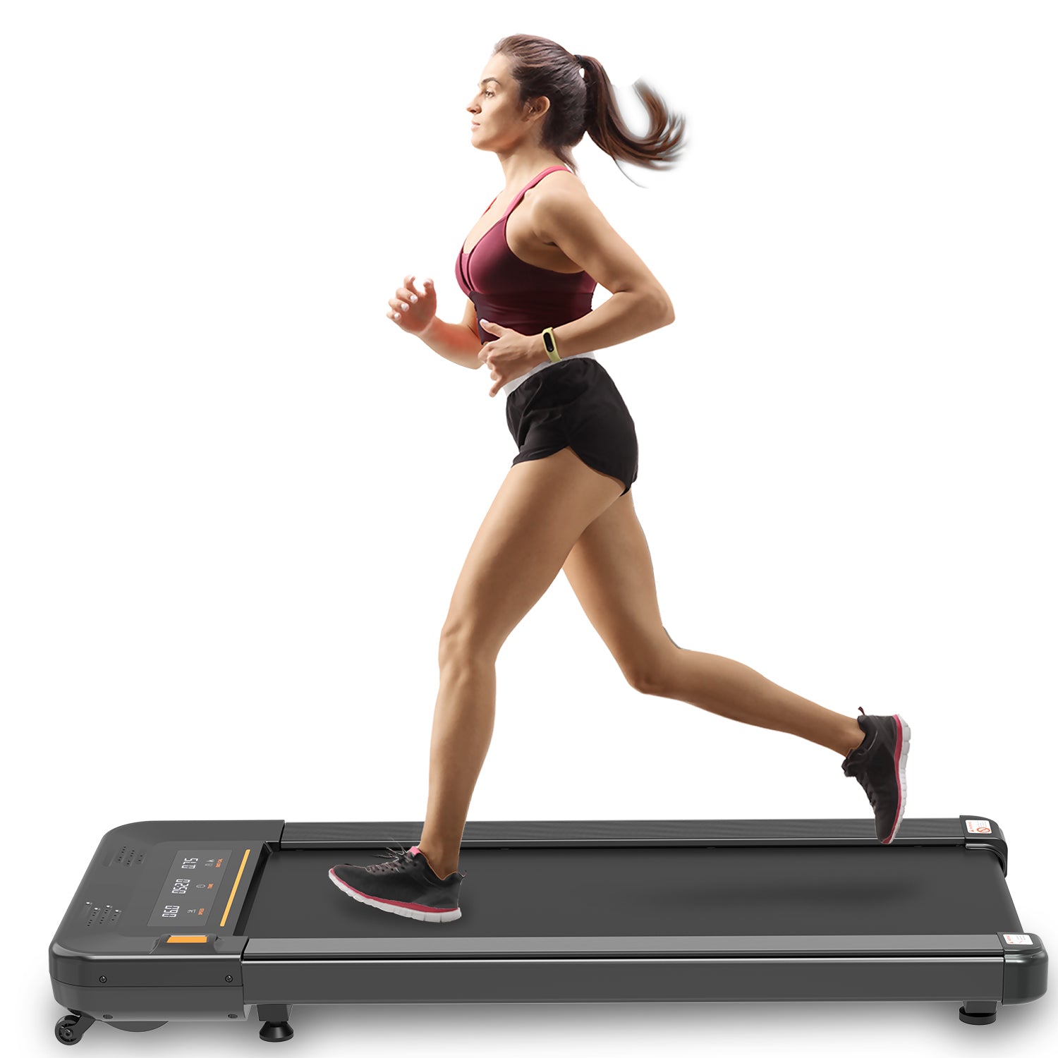 Under Desk Treadmill Walking Pad With Remote Controll, Heavy Duty 2.5Hp 300Lbs Black Steel