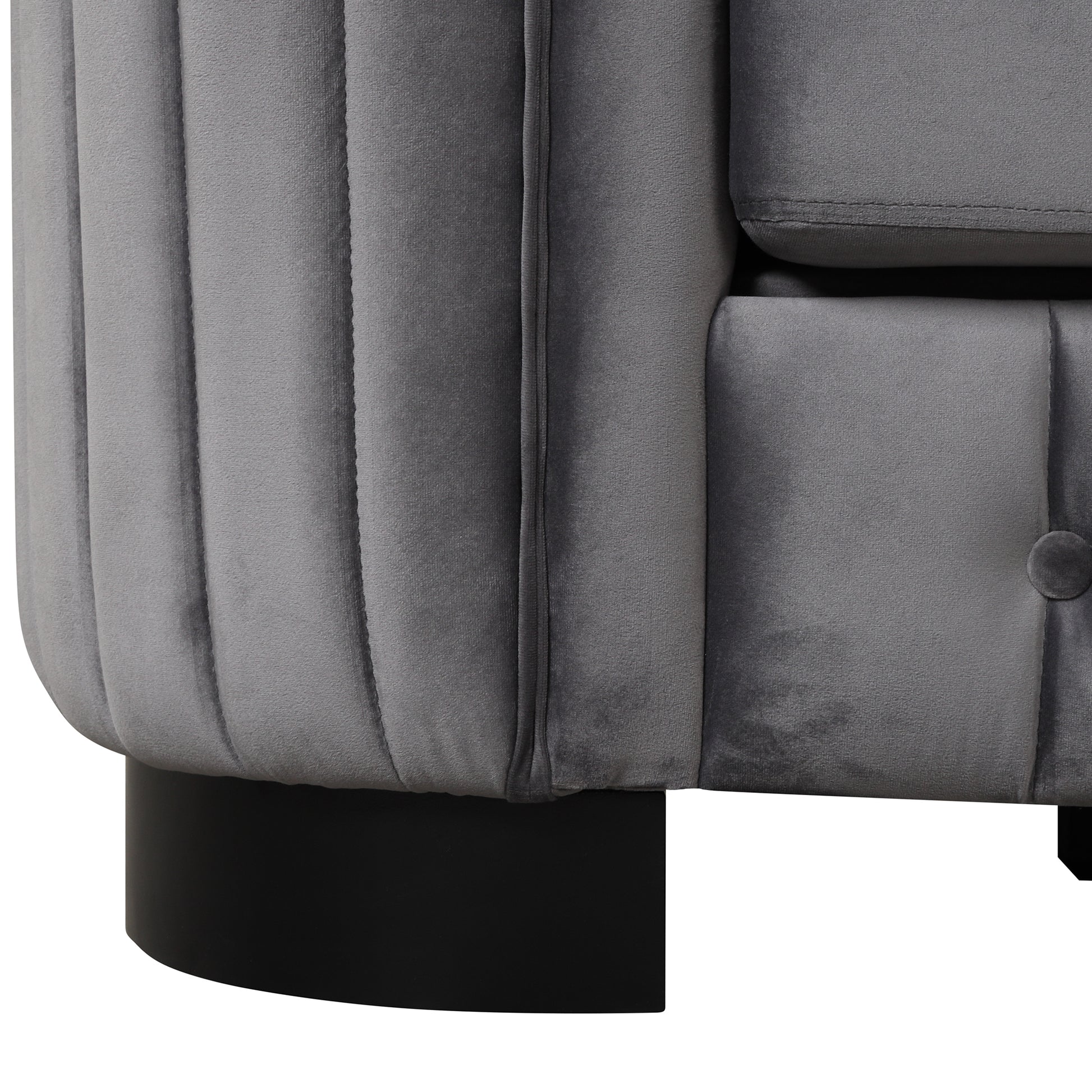 41.5" Velvet Upholstered Accent Sofa,Modern Single Sofa Chair With Thick Removable Seat Cushion,Modern Single Couch For Living Room,Bedroom,Or Small Space,Gray Gray Foam Velvet