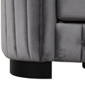 Modern 3 Piece Sofa Sets With Rubber Wood Legs,Velvet Upholstered Couches Sets Including Three Seat Sofa, Loveseat And Single Chair For Living Room Furniture Set,Gray Gray Foam Velvet