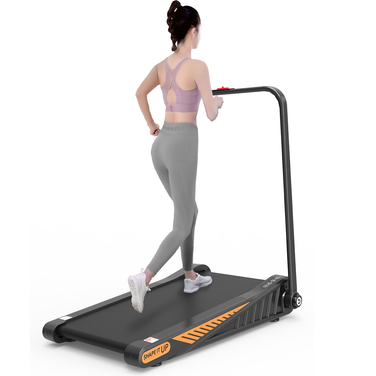 Under Desk Walking Pad, Treadmill 8% Incline 2.5Hp 280Lbs With Remote Control Black Steel