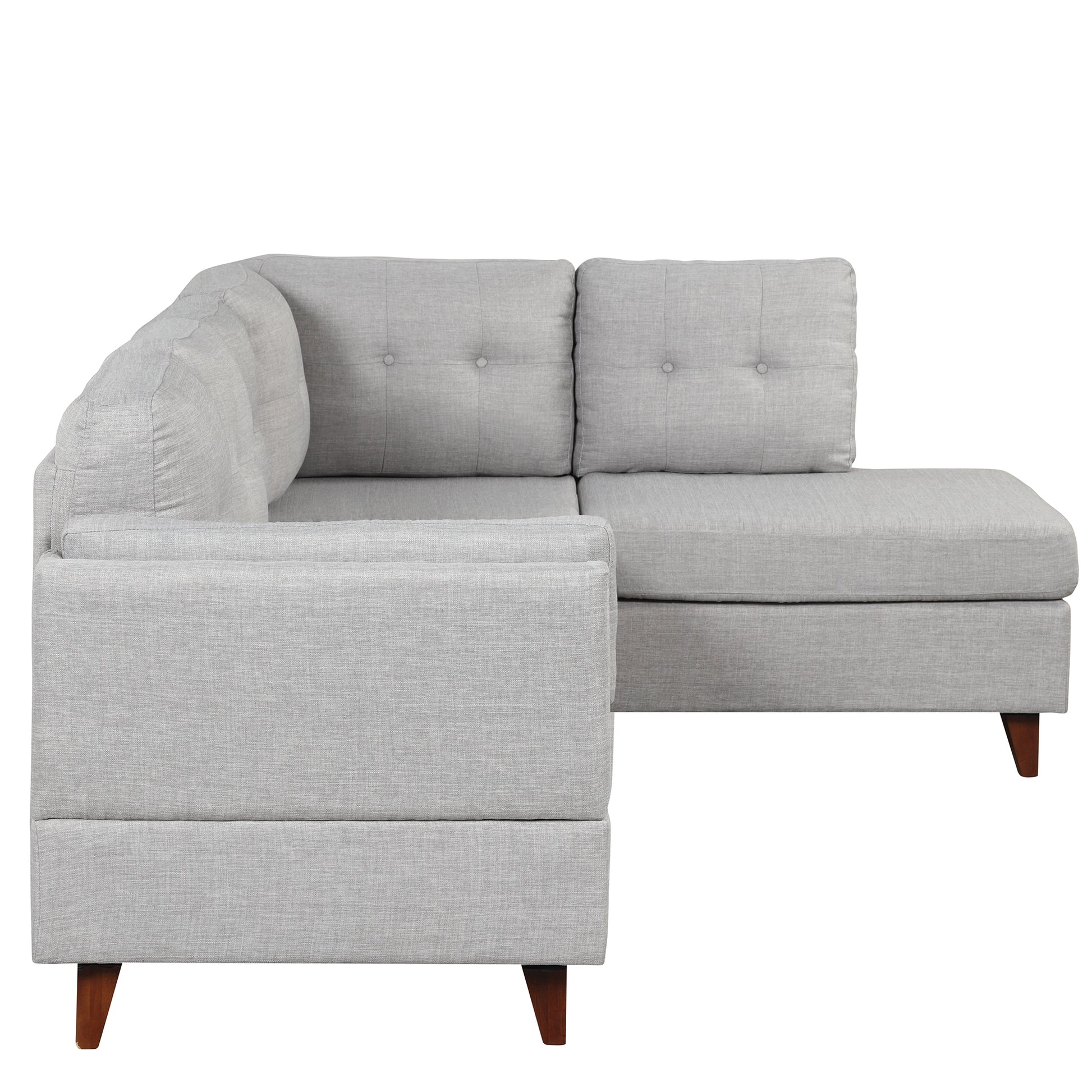 97.2" Modern Linen Fabric Sofa, L Shape Couch With Chaise Lounge,Sectional Sofa With One Lumbar Pad,Gray Gray Foam Linen 4 Seat