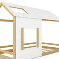 Twin Size House Bed With Roof And Window White Natural Twin White Mdf