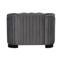 Modern 3 Piece Sofa Sets With Rubber Wood Legs,Velvet Upholstered Couches Sets Including Three Seat Sofa, Loveseat And Single Chair For Living Room Furniture Set,Gray Gray Foam Velvet