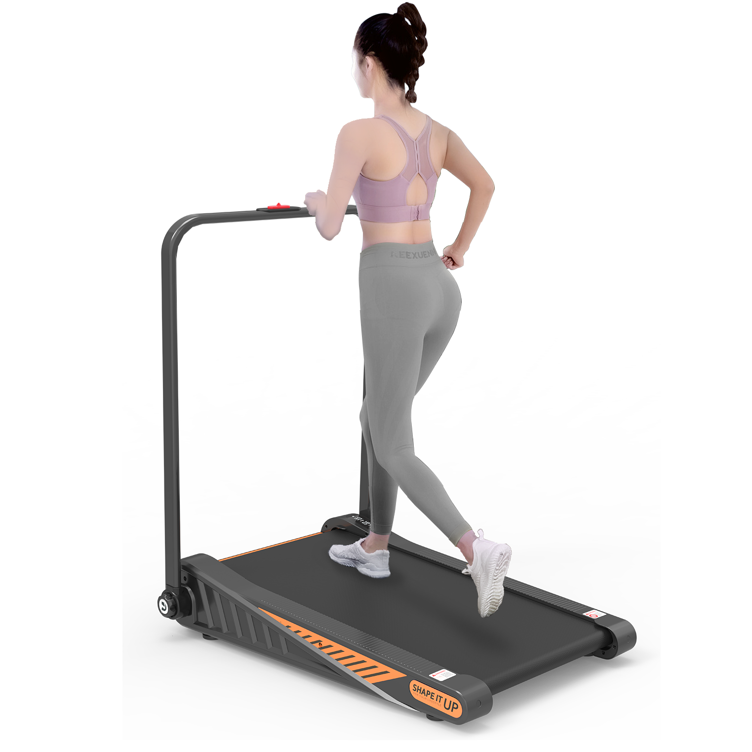 Under Desk Walking Pad, Treadmill 8% Incline 2.5Hp 280Lbs With Remote Control Black Steel