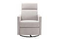 Modern Upholstered Rocker Nursery Chair Plush Seating Glider Swivel Recliner Chair, Tan Tan Linen
