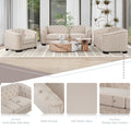 Modern 3 Piece Sofa Sets With Rubber Wood Legs,Velvet Upholstered Couches Sets Including Three Seat Sofa, Loveseat And Single Chair For Living Room Furniture Set,Beige Beige Foam Velvet