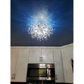 Crystal Flush Mount Ceiling Light, Modern Sputnik Firework Close To Ceiling Lamp Chrome Crystal