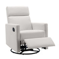 Modern Upholstered Rocker Nursery Chair Plush Seating Glider Swivel Recliner Chair, Beige Beige Linen