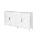 Cabinet With 4 Doors And 4 Open Shelgves,Freestanding Sideboard Storage Cabinet Entryway Floor Cabinet For Living Room Office Bedroom White Mdf