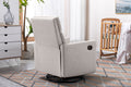 Modern Upholstered Rocker Nursery Chair Plush Seating Glider Swivel Recliner Chair, Tan Tan Linen