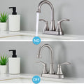 4 Inches Centerset Bathroom Faucet 360 Swivel Spout, With Pop Up Drain Brushed Nickel Brushed Nickel Zinc