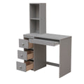 Twin Size Loft Bed With A Stand Alone Bed, Storage Staircase, Desk, Shelves And Drawers, Gray Gray Pine