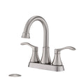 4 Inches Centerset Bathroom Faucet 360 Swivel Spout, With Pop Up Drain Brushed Nickel Brushed Nickel Zinc