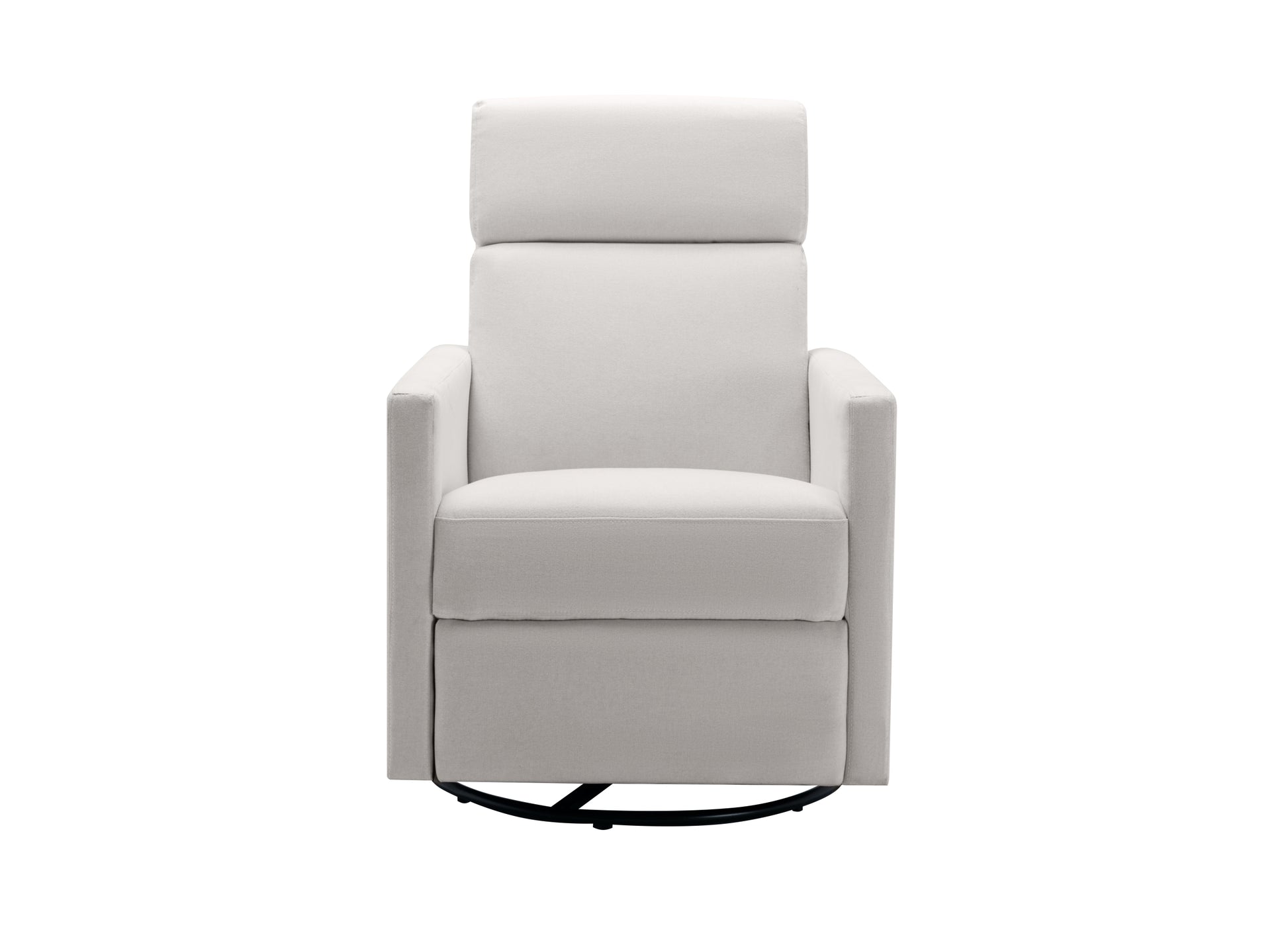 Modern Upholstered Rocker Nursery Chair Plush Seating Glider Swivel Recliner Chair, Beige Beige Linen