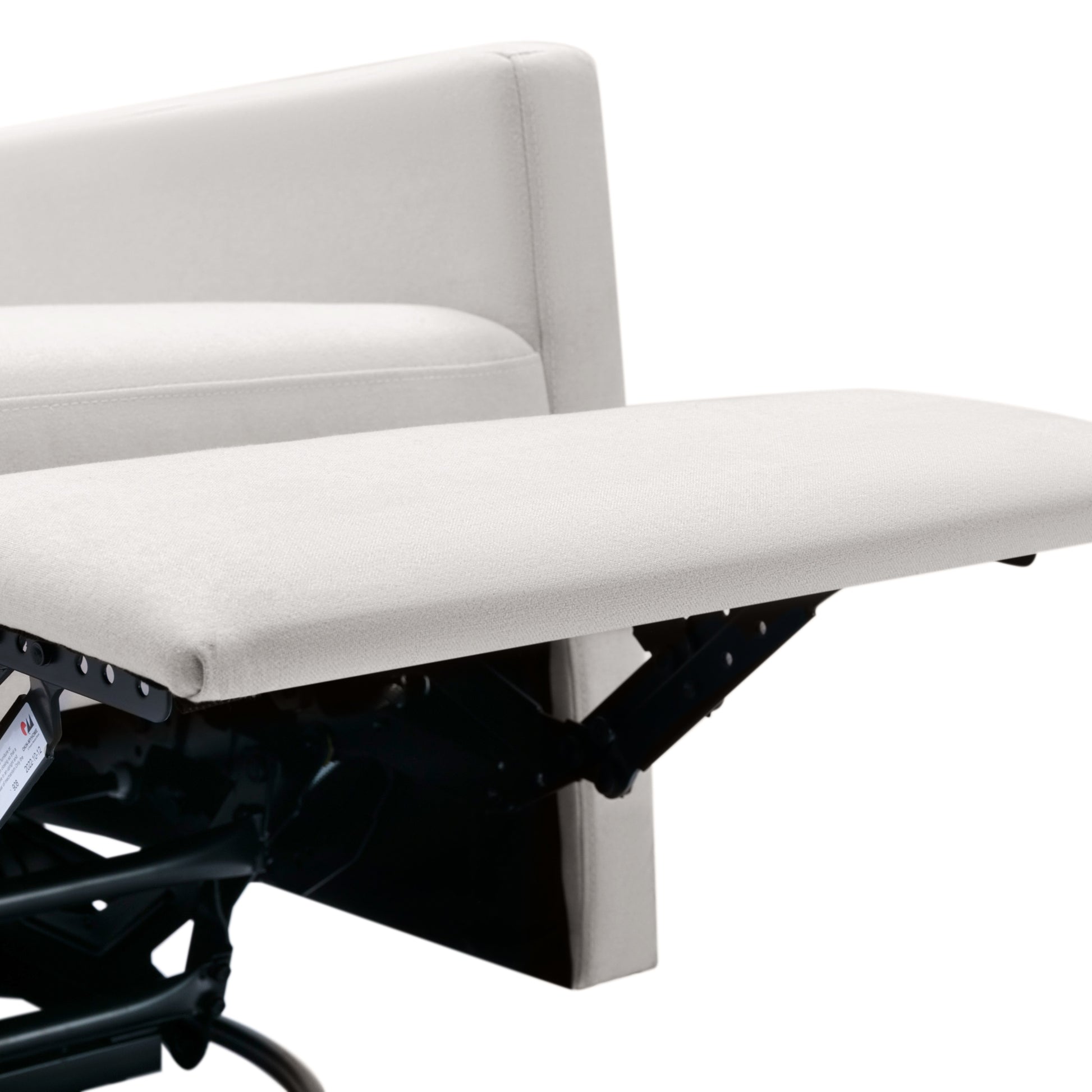 Modern Upholstered Rocker Nursery Chair Plush Seating Glider Swivel Recliner Chair, Beige Beige Linen