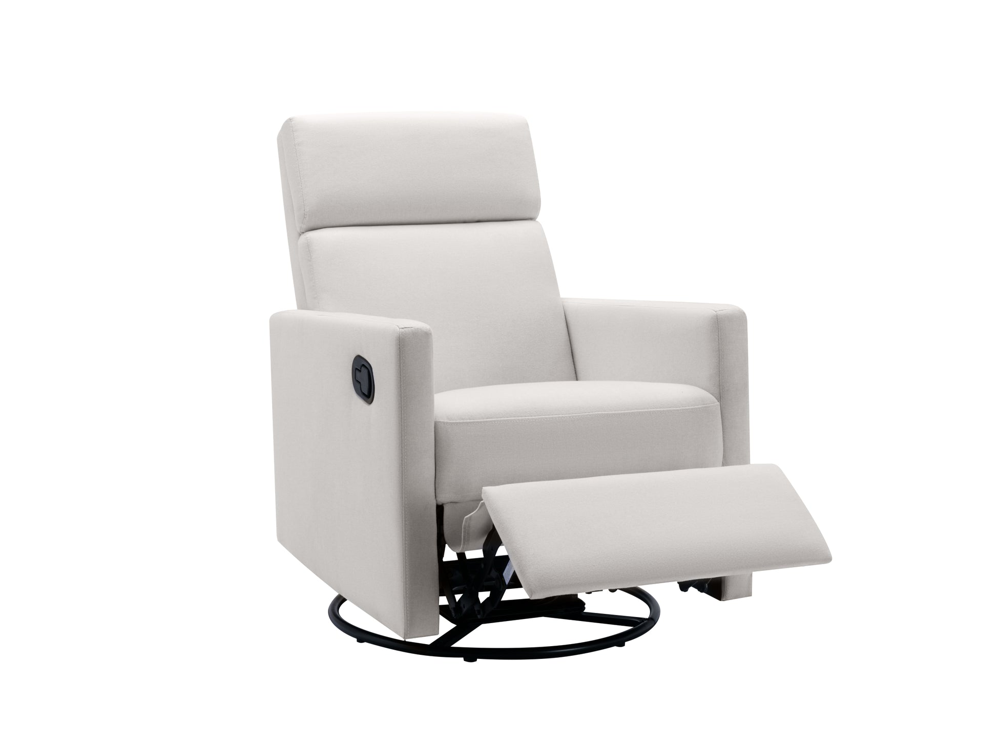 Modern Upholstered Rocker Nursery Chair Plush Seating Glider Swivel Recliner Chair, Beige Beige Linen